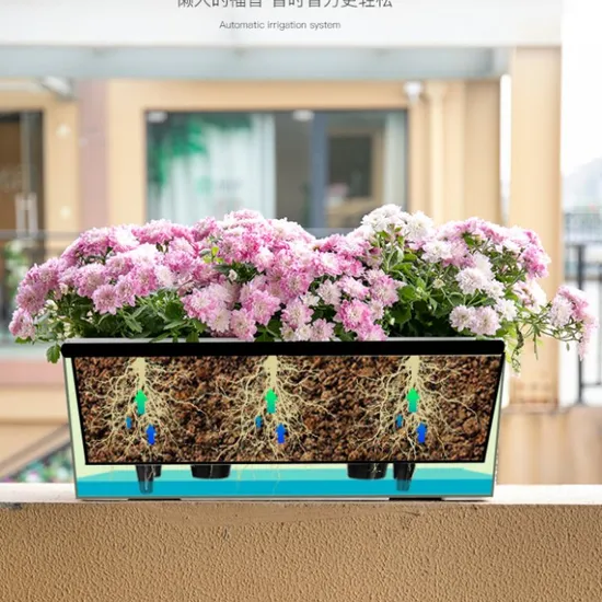 Jardinières murales de Style nordique, boîtes de jardinières pour plantes d'extérieur en rotin, Pots de fleurs à grande fenêtre pour balcon et jardin (TB