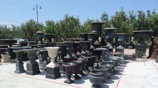 Vase ouvert en métal pour décoration de maison, vente en gros, Pots de fleurs en fonte, jardinières